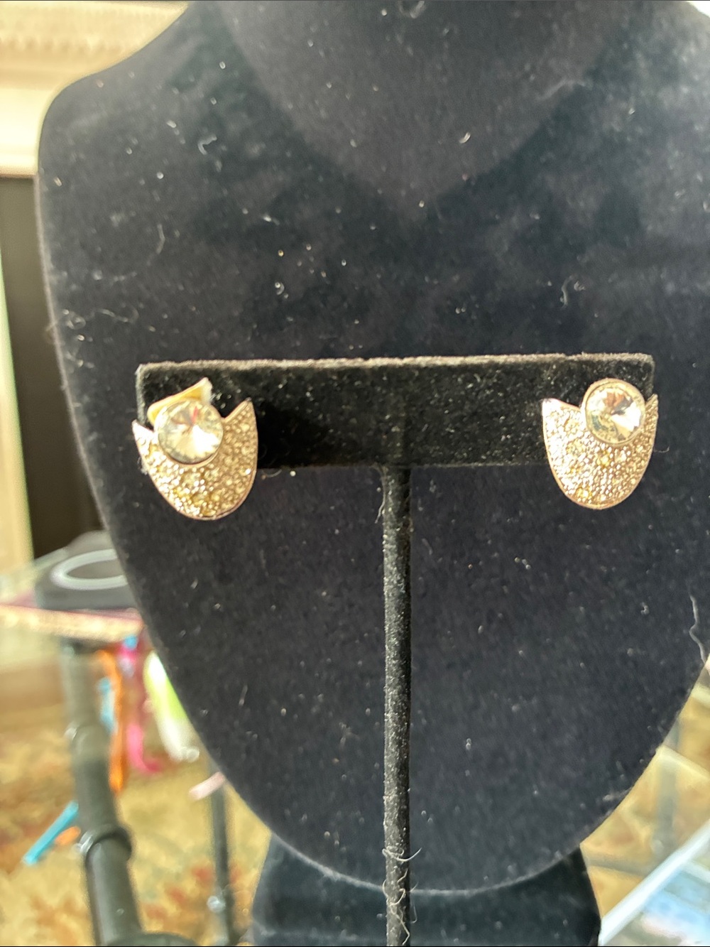 Crystal Accent Gold-Tone Stud Earrings - Women Jewelry